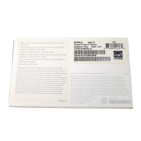 Apple TV Digital HD Media Streamer Black MD199LL/A Model A1427 New in Open Box - Picture 7 of 8